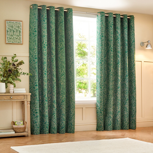 Grantley Eyelet, Emerald - Ready Made Curtains - Image 3